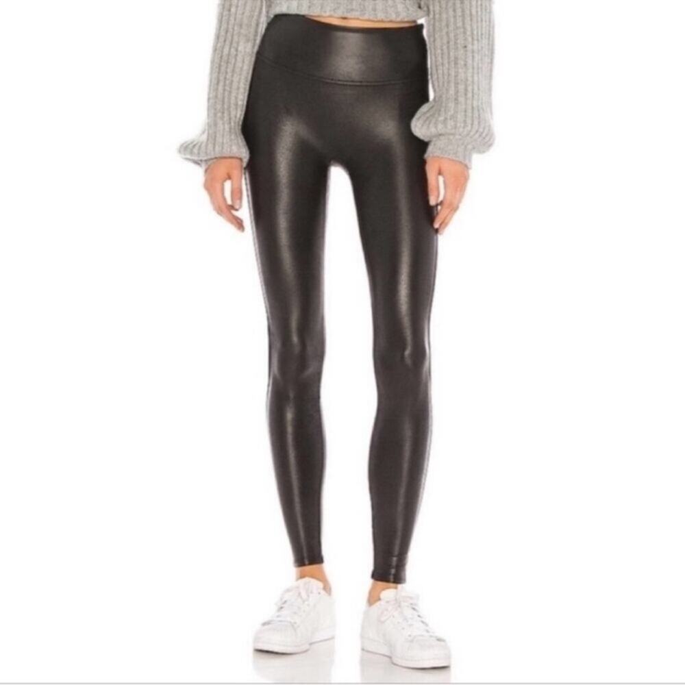 Spanx Faux Leather Black High Rise Faux Leather Leggings Women’s Size XS - Picture 2 of 10